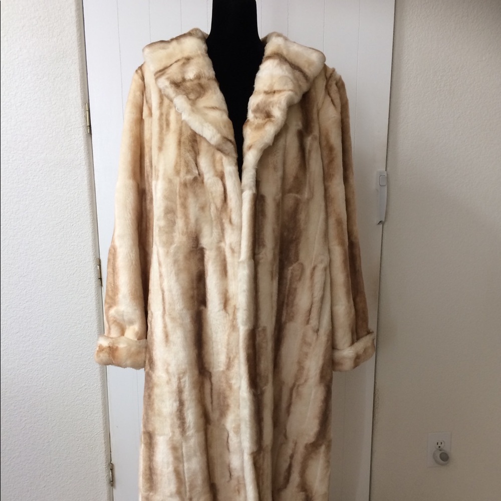 Dennis Basso Full Length Faux Fur Coat